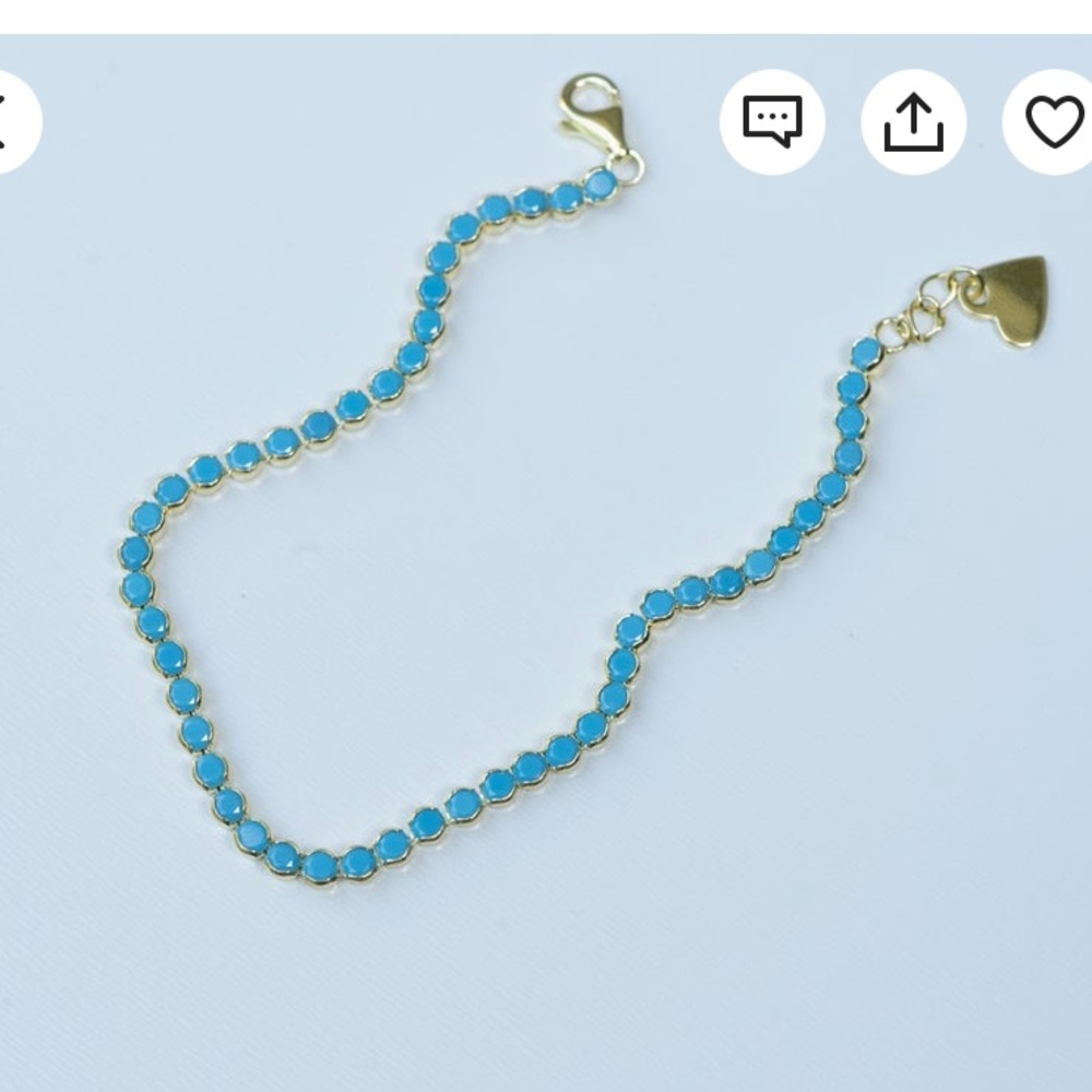 Gold and turquoise tennis bracelet